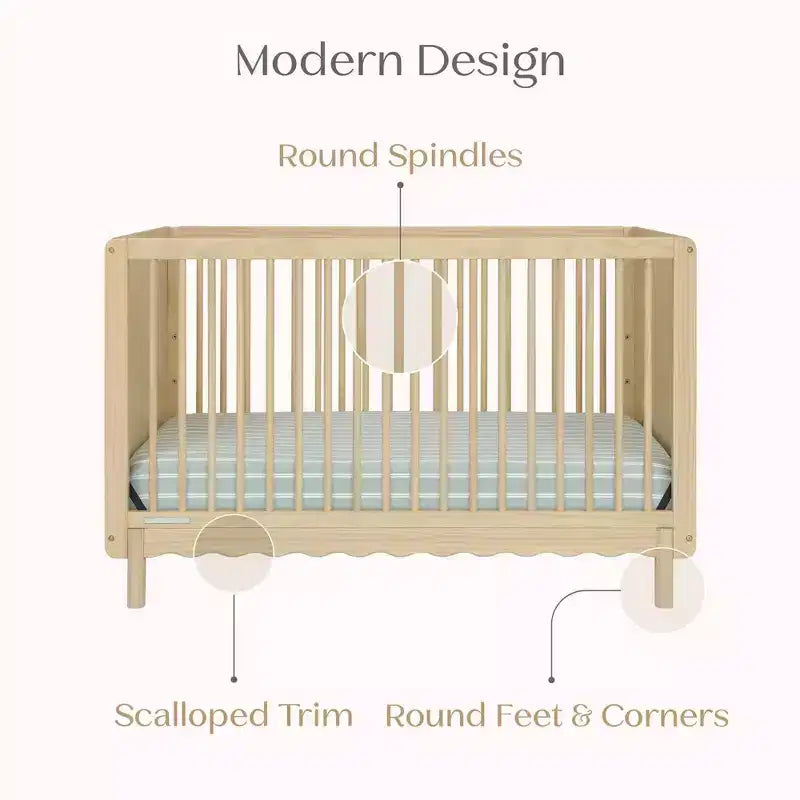 Culla convertibile 4 in 1 Bianca White / Natural Sandstone per 1 bambino