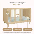 Culla convertibile 4 in 1 Bianca White / Natural Sandstone per 1 bambino