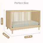 Culla convertibile 4 in 1 Bianca White / Natural Sandstone per 1 bambino