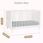 Culla convertibile 4 in 1 Bianca White / Natural Sandstone per 1 bambino