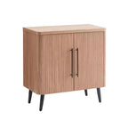 Credenza Mid-Century con 2 Ripiani Grigio Antracite / Acero / Rovere Sbiancato
