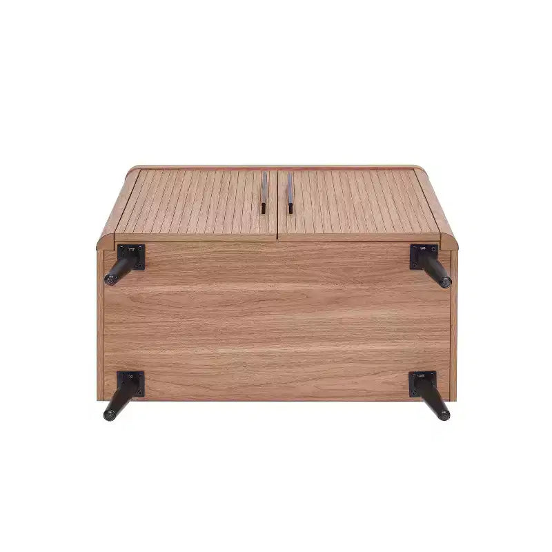 Credenza Mid-Century con 2 Ripiani Grigio Antracite / Acero / Rovere Sbiancato