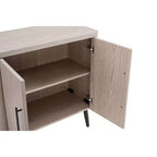 Credenza Mid-Century con 2 Ripiani Grigio Antracite / Acero / Rovere Sbiancato