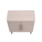 Credenza Mid-Century con 2 Ripiani Grigio Antracite / Acero / Rovere Sbiancato