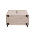 Credenza Mid-Century con 2 Ripiani Grigio Antracite / Acero / Rovere Sbiancato