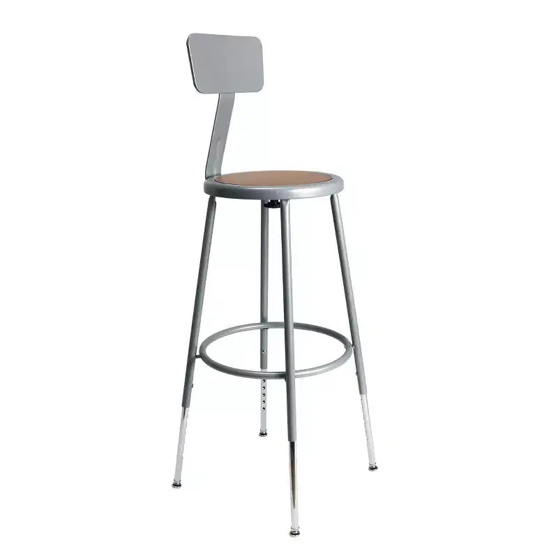 Sgabello da Bar Regolabile in Altezza, con Schienale, Nero/Grigio, 1 Posto