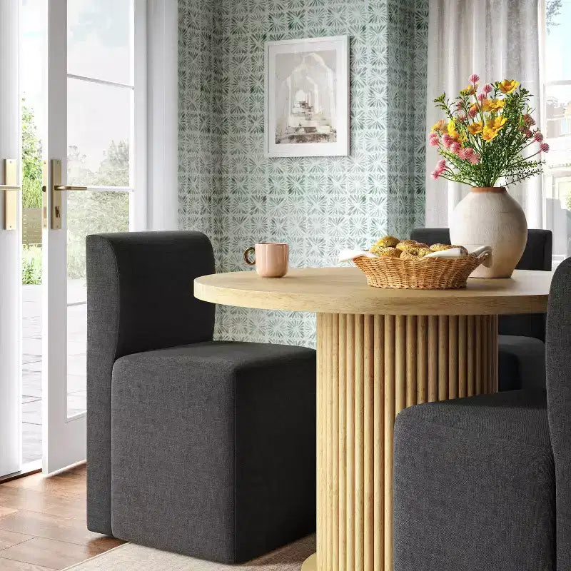 Sedia da pranzo senza braccioli imbottita multicolore, 1 posto