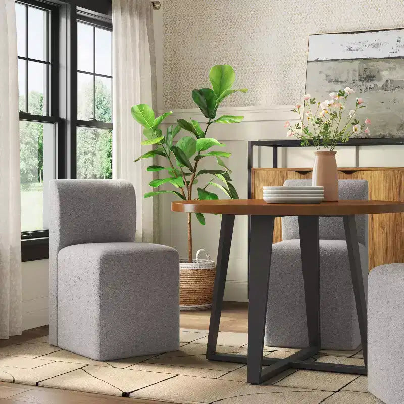 Sedia da pranzo senza braccioli imbottita multicolore, 1 posto