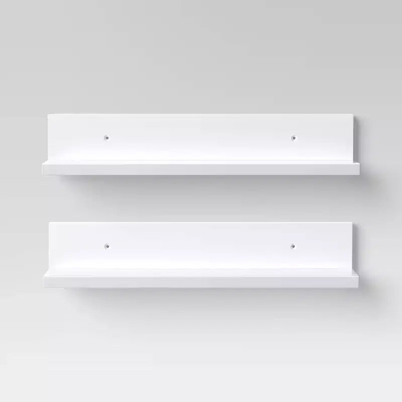 Mensola/Cornice portafoto da parete in nero/naturale/bianco, confezione da 2 pezzi