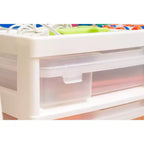 Cassettiera a rotelle in plastica a 5 cassetti, nera/grigia/bianca, con piano organizer, utente singolo