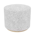 Pouf rotondo Cloud con base in legno – Crema / Crema e Grigio, 1 posto