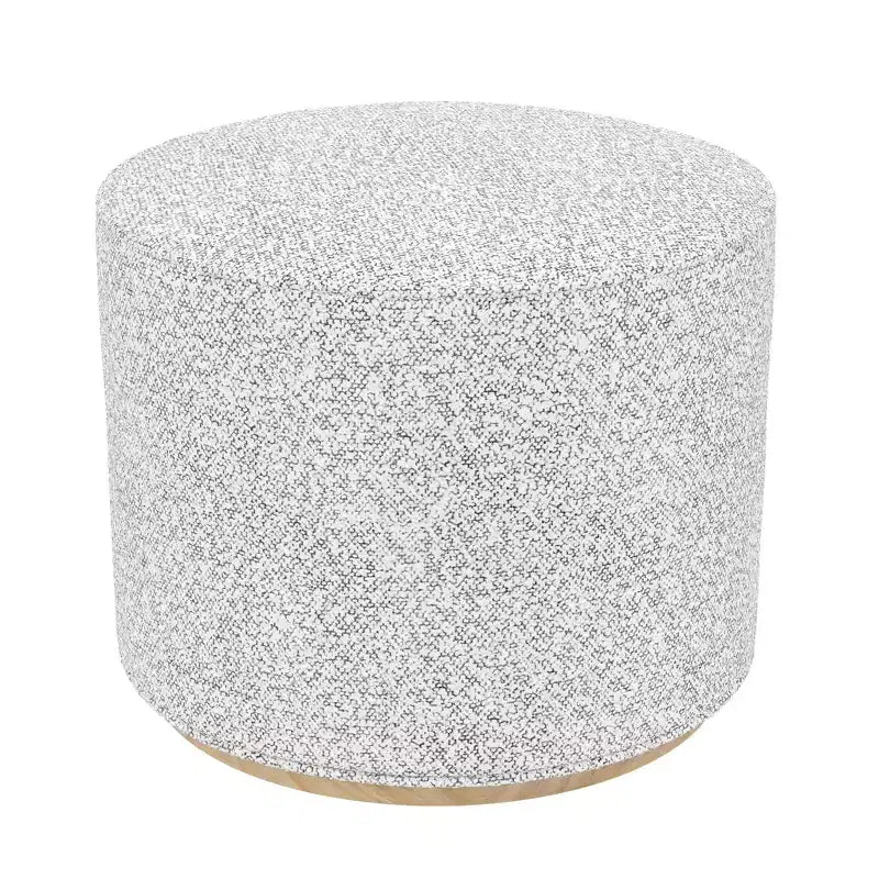 Pouf rotondo Cloud con base in legno – Crema / Crema e Grigio, 1 posto
