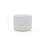 Pouf rotondo Cloud con base in legno – Crema / Crema e Grigio, 1 posto