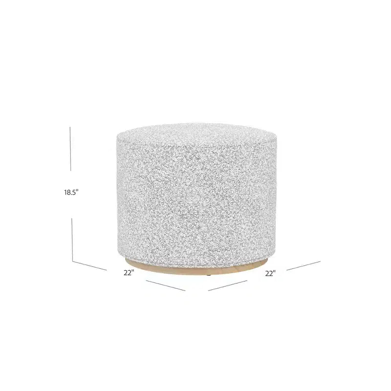 Pouf rotondo Cloud con base in legno – Crema / Crema e Grigio, 1 posto