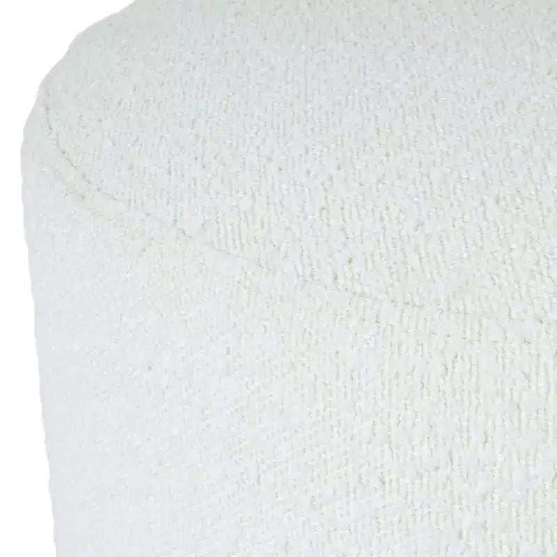 Pouf rotondo Cloud con base in legno – Crema / Crema e Grigio, 1 posto