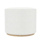 Pouf rotondo Cloud con base in legno – Crema / Crema e Grigio, 1 posto